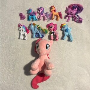 My Little Pony Action Figure Collection Lot of 9 & Pinkie Pie Plush